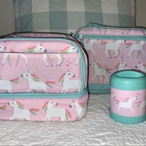 PBK, MacKenzie Pink Unicorn lunch boxes & thermos